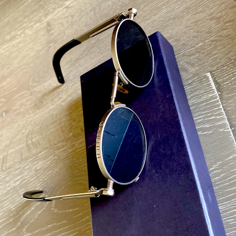 Jean Paul Gaultier 56 8171 Round Gun Metal Silver Matte Frame 1990's Japan